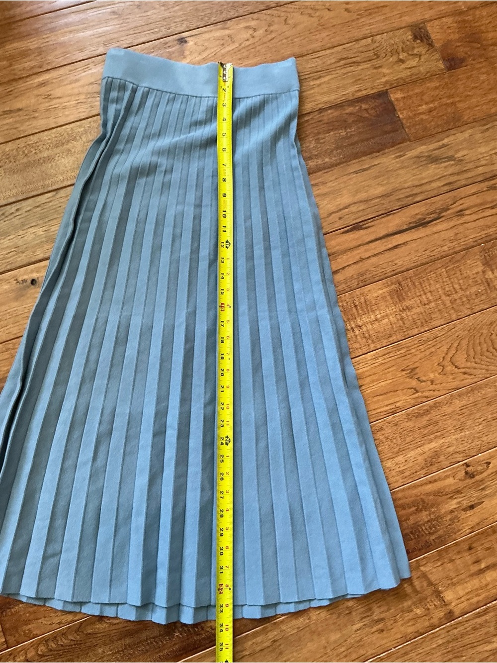 Le Maille Sezane Blue Knit Pleated Midi Skirt, Small - Picture 4 of 8